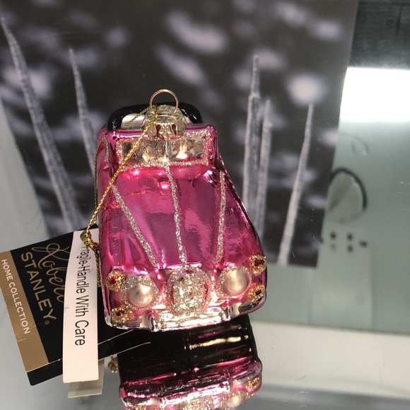 Pink car Christmas ornament blown glass - Picture 3 of 7